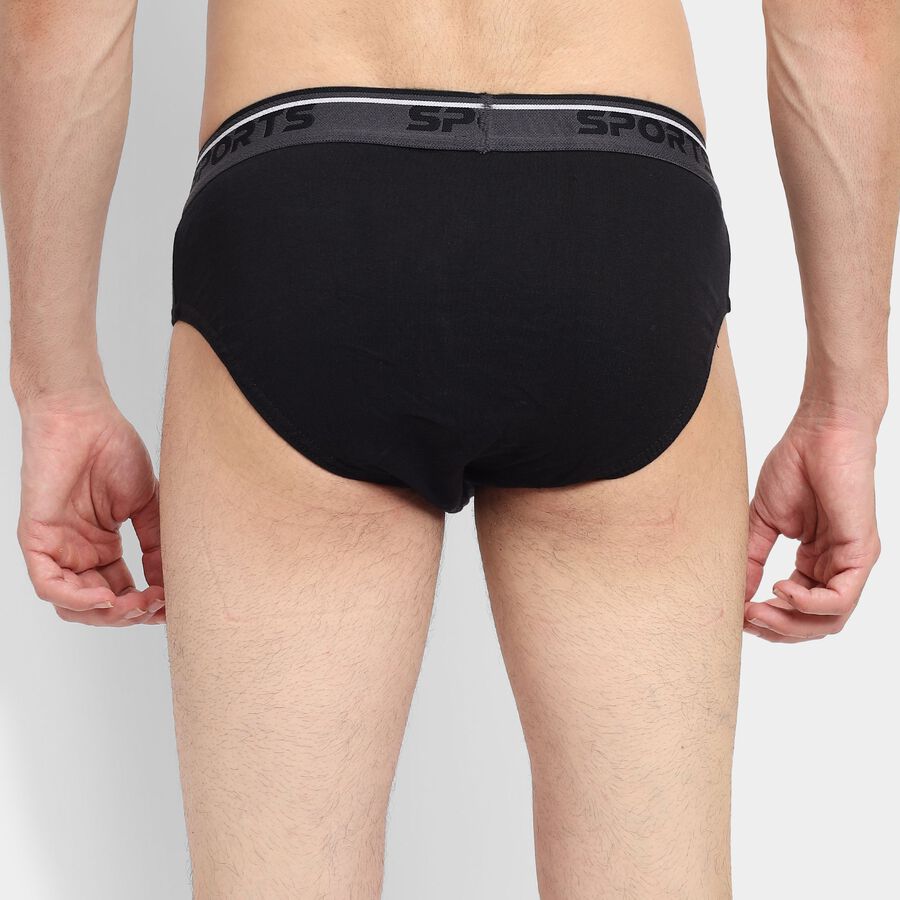 Men's 100% Cotton Briefs, Black, large image number null