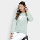 Solid Round Neck Sweatshirt, Light Green, small image number null