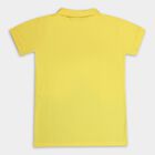 Boys' Yellow Cotton Polo Collar Color Block T-Shirt, Yellow, small image number null