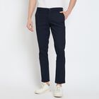Men's Slim Fit Casual Trousers, Navy Blue, small image number null
