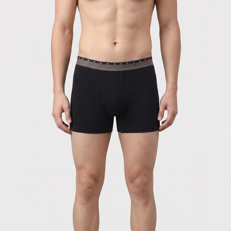 Men's Navy Blue Regular Fit Solid Trunks, नेवी ब्लू, large