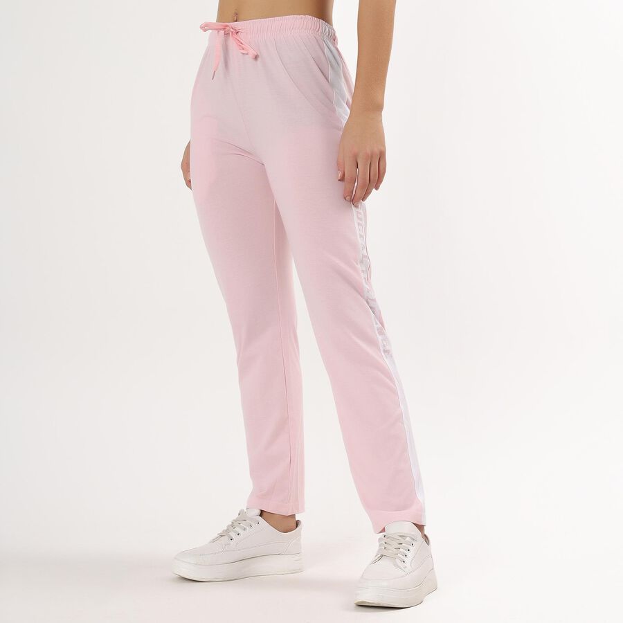 Unisex Black Straight Fit Regular Track Pants, लाइलेक, large image number null
