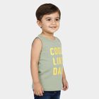 Infants Green Cotton Vest, Light Green, small