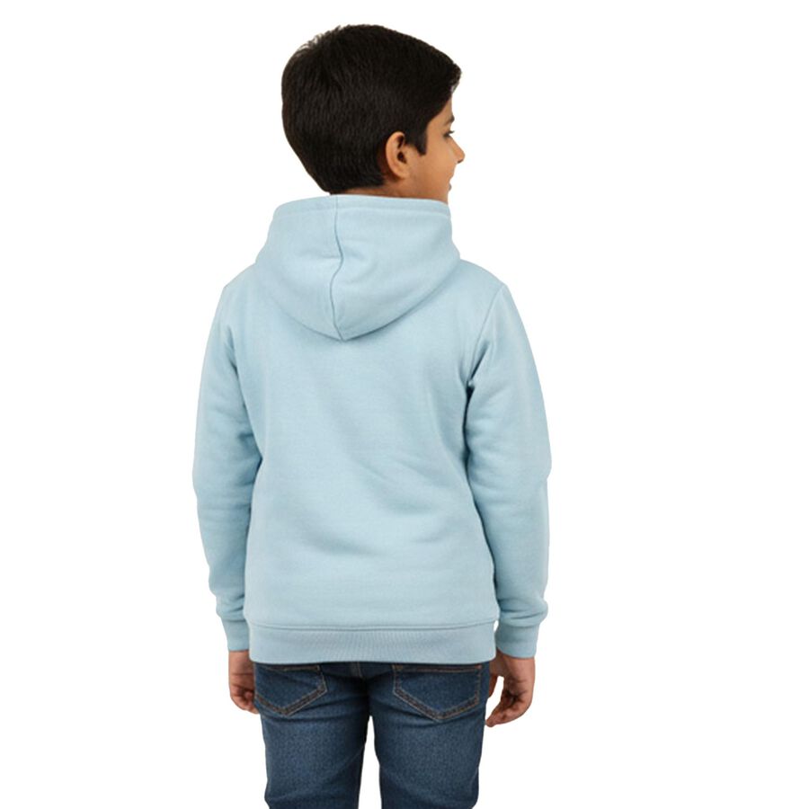 Boys Light Powder Blue Hoodie Neck Casual Sweatshirt, हल्का नीला, large image number null