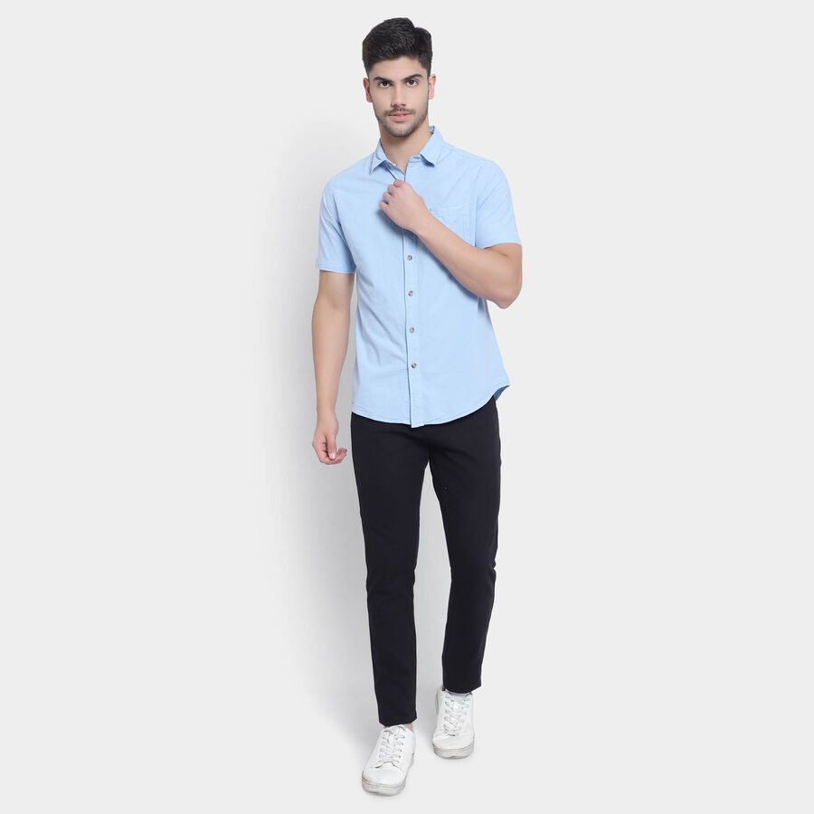 Cotton Solid Casual Shirt, Light Blue, large image number null