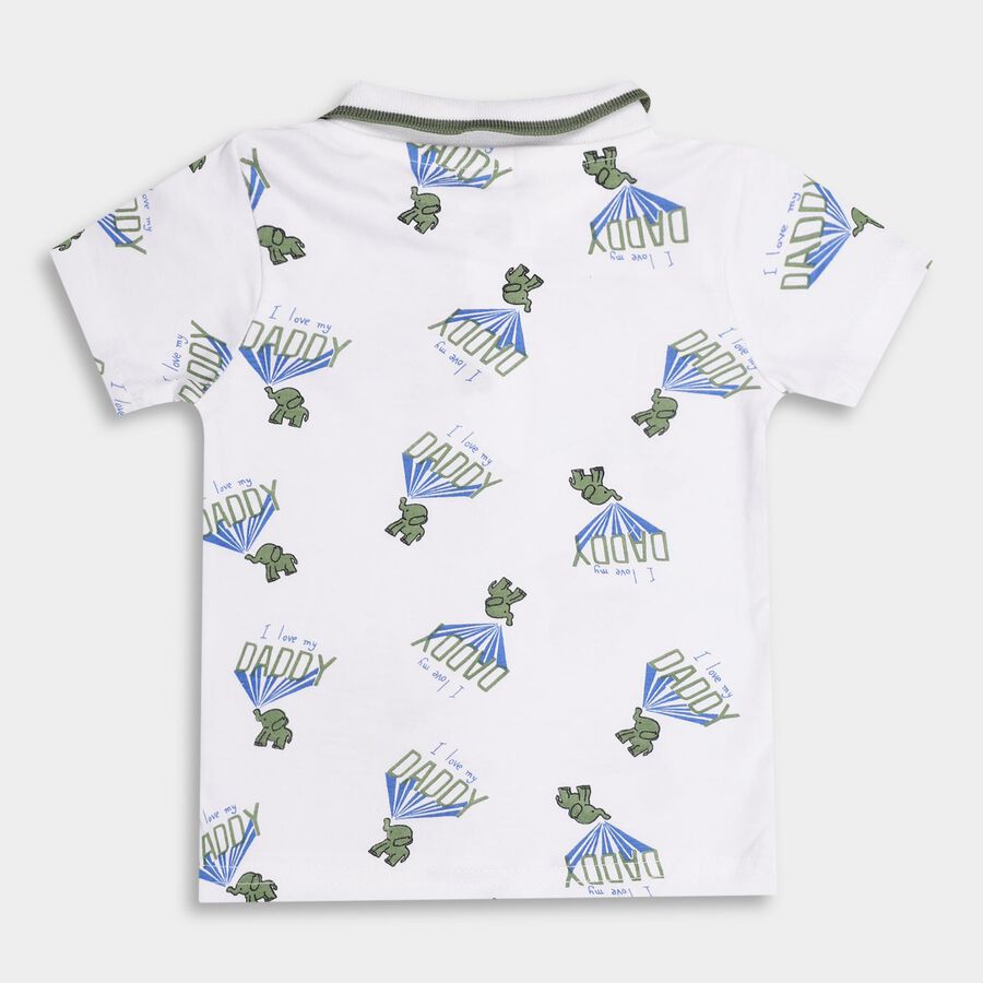 Boys' Olive Cotton Round Neck Printed Baba Suit, Olive, large