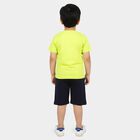 Boys' Green 100% Cotton Crew Neck Graphic Print Baba Suit, हल्का हरा, small