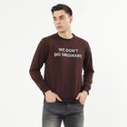 Men's Deep Brown Crew Neck Casual Sweatshirt, भूरा, small image number null