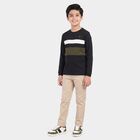 Boys' Black Crew Neck Regular T-Shirt, Black, small