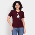 Ladies' Round Neck T-Shirt, Wine, small image number null