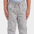 Boys' Grey Regular Fit Side Stripe Jogger Trousers, हल्का ग्रे, small