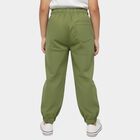 Boys' Olive Green Regular Fit Elasticated Jogger Trousers, ओलिव, small