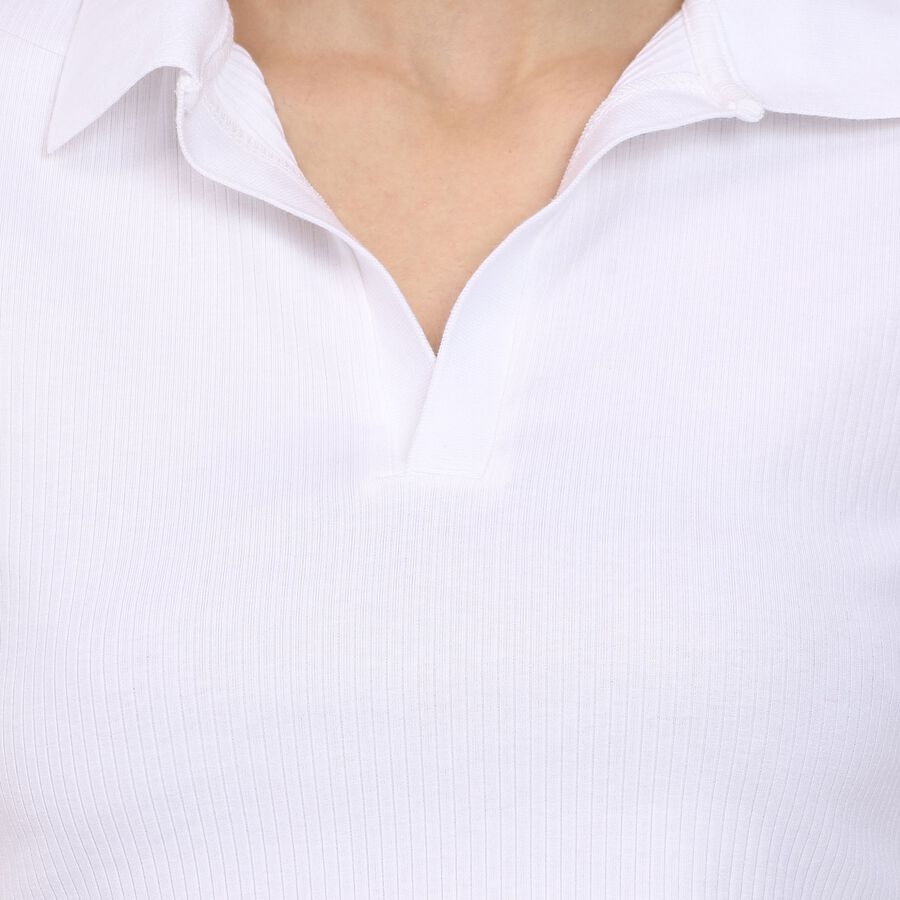 Ladies'  Crop  Top, सफ़ेद, large image number null