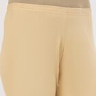 Women's Khaki Cotton Blend Plain Churidar, खाकी, small