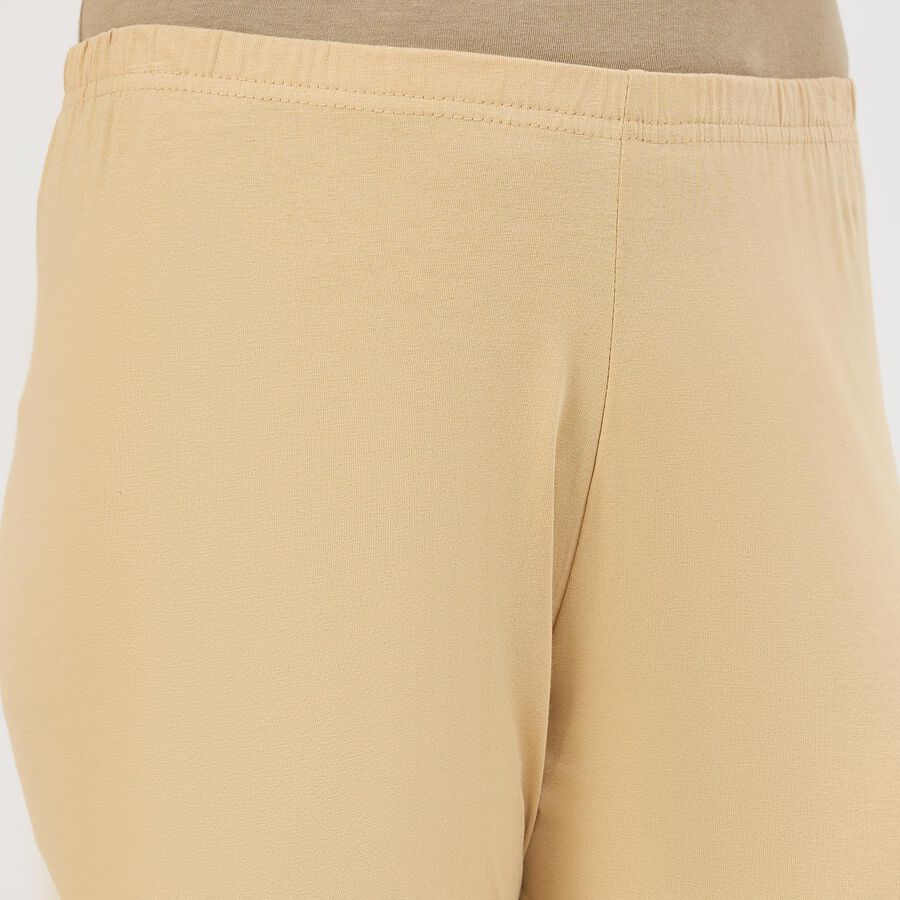 Women's Khaki Cotton Blend Plain Churidar, खाकी, large