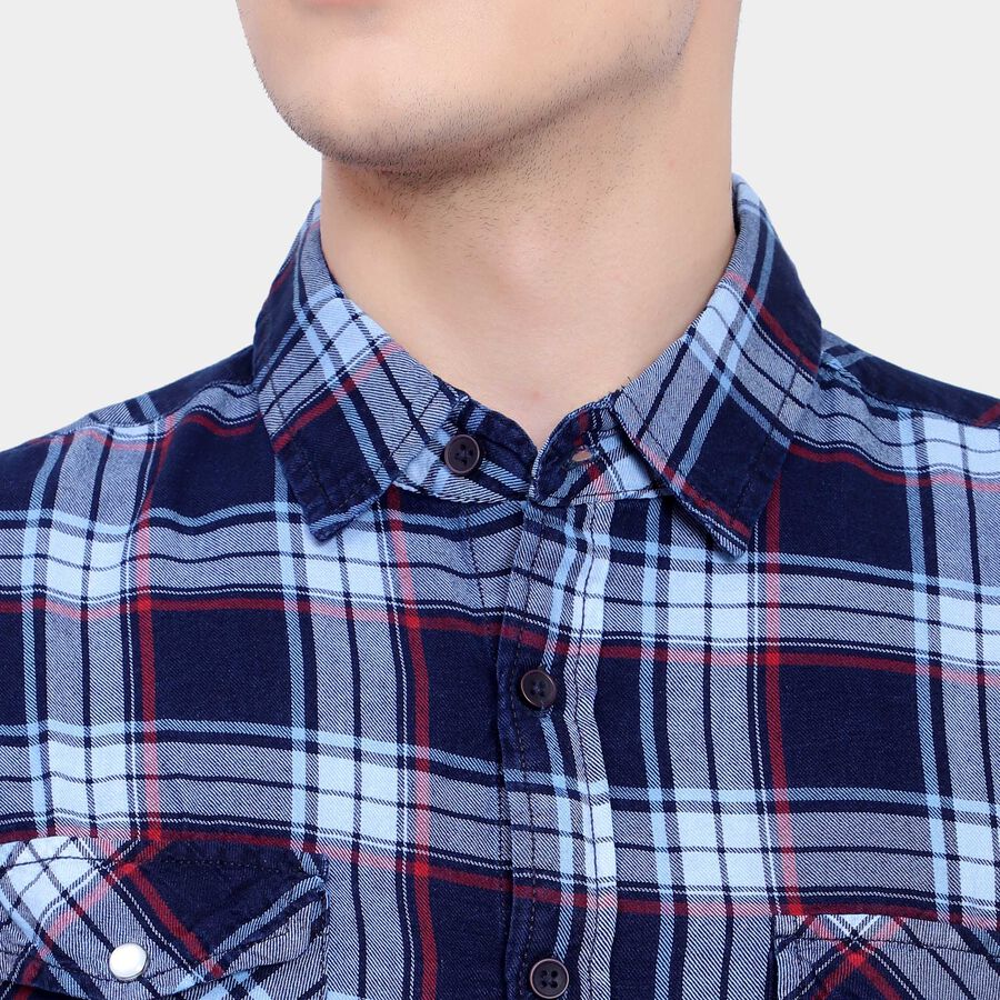 Cotton Checks Casual Shirt, Red, large image number null