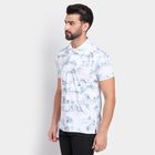 Men's 100% Cotton Collared Half Sleeves T-Shirt, हल्का नीला, small