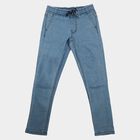 Boys Light Blue Straight Fit Drawstring Waist Jeans, हल्का नीला, small