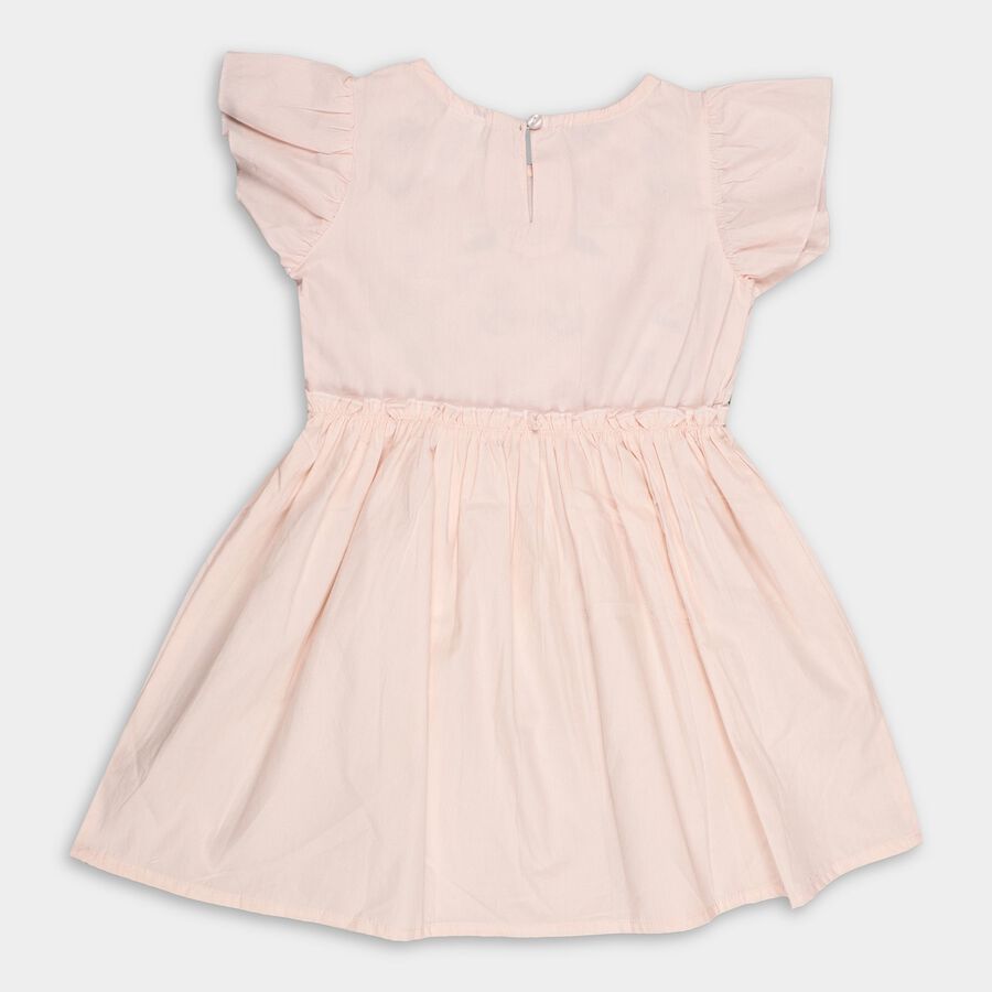 Girls' 100% Cotton Frock, हल्का गुलाबी, large image number null