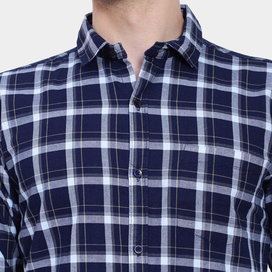 Cotton Checks Casual Shirt, Light Grey, large image number null