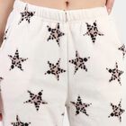 Women's Off White Jogger Fit Star Printed Pyjama, Off White, small