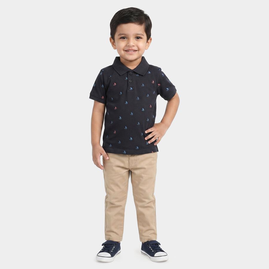 Boys Navy Blue Cotton Polo Neck Polo Boys T-Shirt, नेवी ब्लू, large