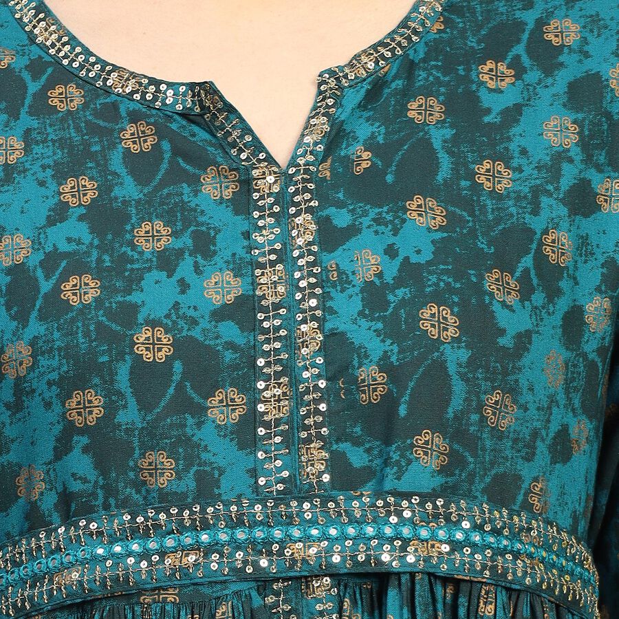 Ladies' Kurta, Teal Blue, large image number null