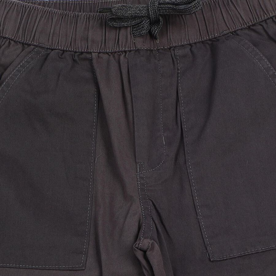 Boys' Dark Grey Regular Fit Cargo Jogger Trousers, गहरा ग्रे, large