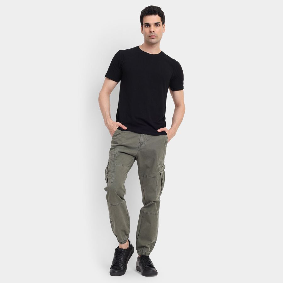 Men's Slim Fit Casual Trousers , Olive, large image number null