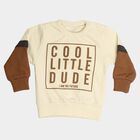 Infants Off White Cotton Round Neck Regular T-Shirt, ऑफ व्हाइट, small