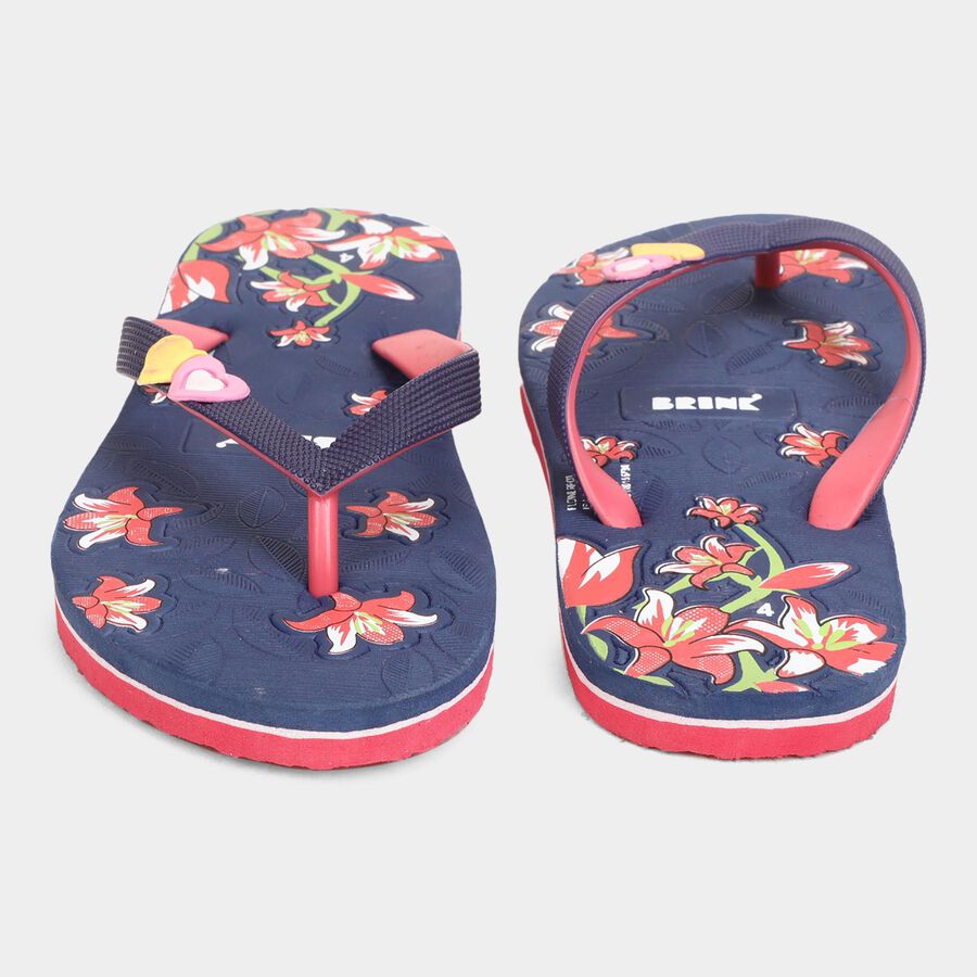 Ladies' V Strap Slipper, Navy Blue, large image number null