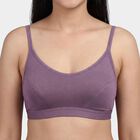 Women's Purple Cotton Blend Scoop Neck Wireless Bra, Purple, small