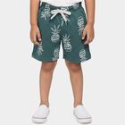 Boys Olive Green Regular Fit Printed Elastic Waist Bermuda Shorts, ओलिव, small