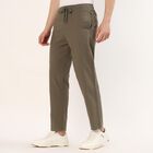 Men's Olive Slim Fit Five-Pocket Casual Trousers, ओलिव, small