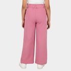Girls Pink Wide-Leg Textured Trousers, Pink, small