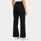 Girls' Black Relaxed Fit Washed Jeans, काला, small