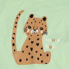 Girls Mint Green Round Neck T-Shirt Set Upper and Bottom Set, Light Green, small