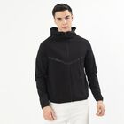 Men's Jet Black Hooded Neck Casual Sweatshirt, काला, small image number null