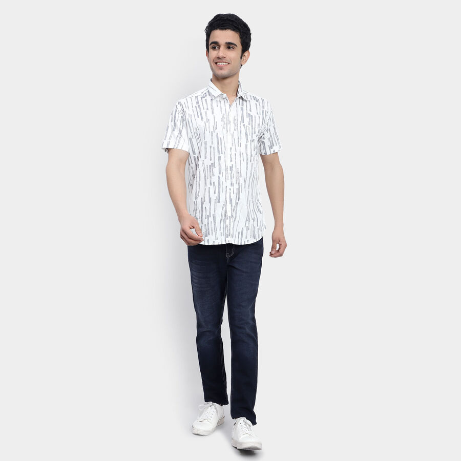 Cotton Printed Casual Shirt, White, large image number null