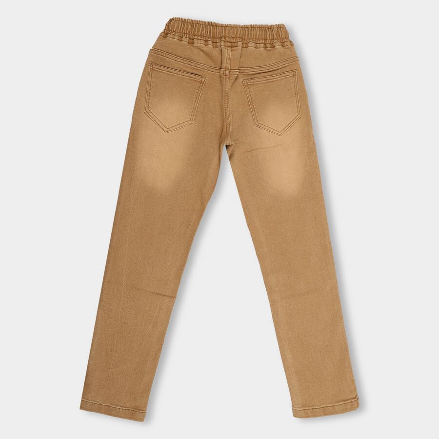 Kids' Stonewashed Blue Slim Fit Basic Jeans, Beige, large image number null