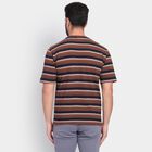 Men's Round Neck Half Sleeves T-Shirt , Brown, small