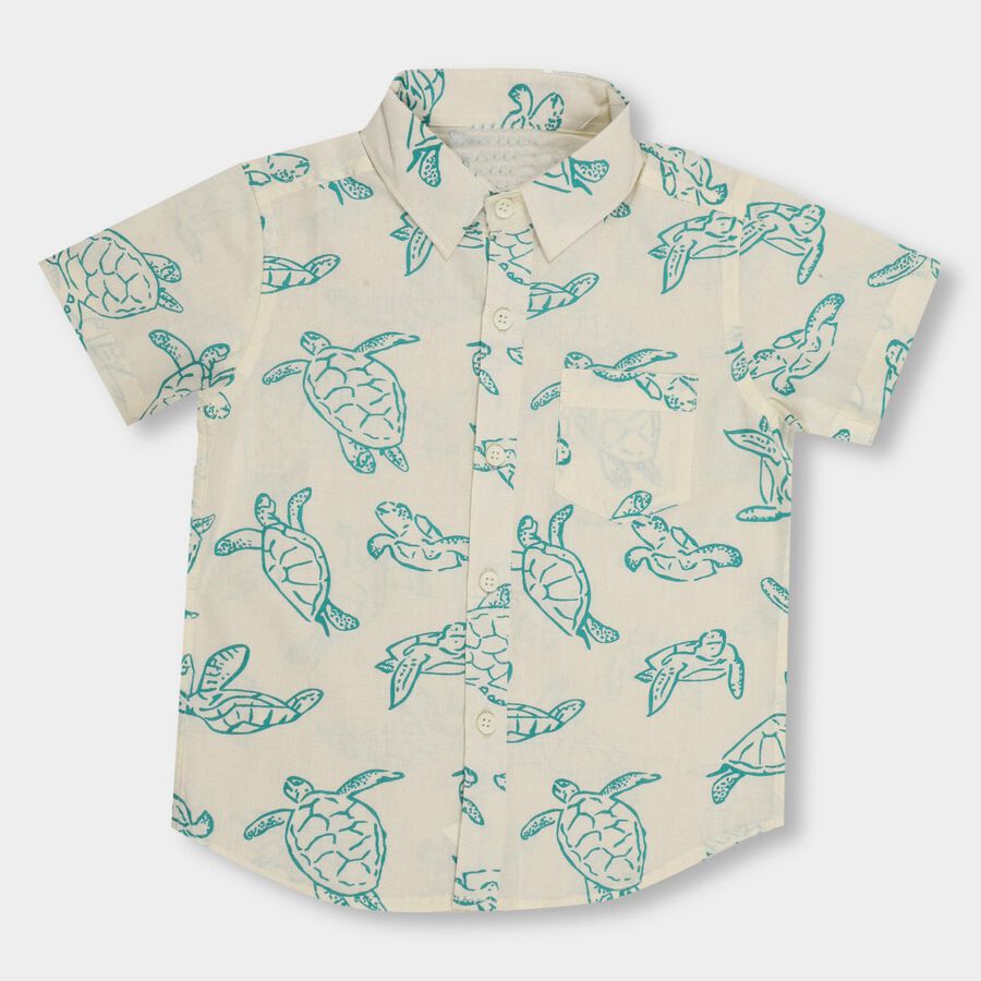 Boys' 100% Cotton Casual Shirt , Off White, large image number null