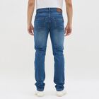 Men's Stonewashed Blue Skinny Fit Jeans, Mid Blue, small