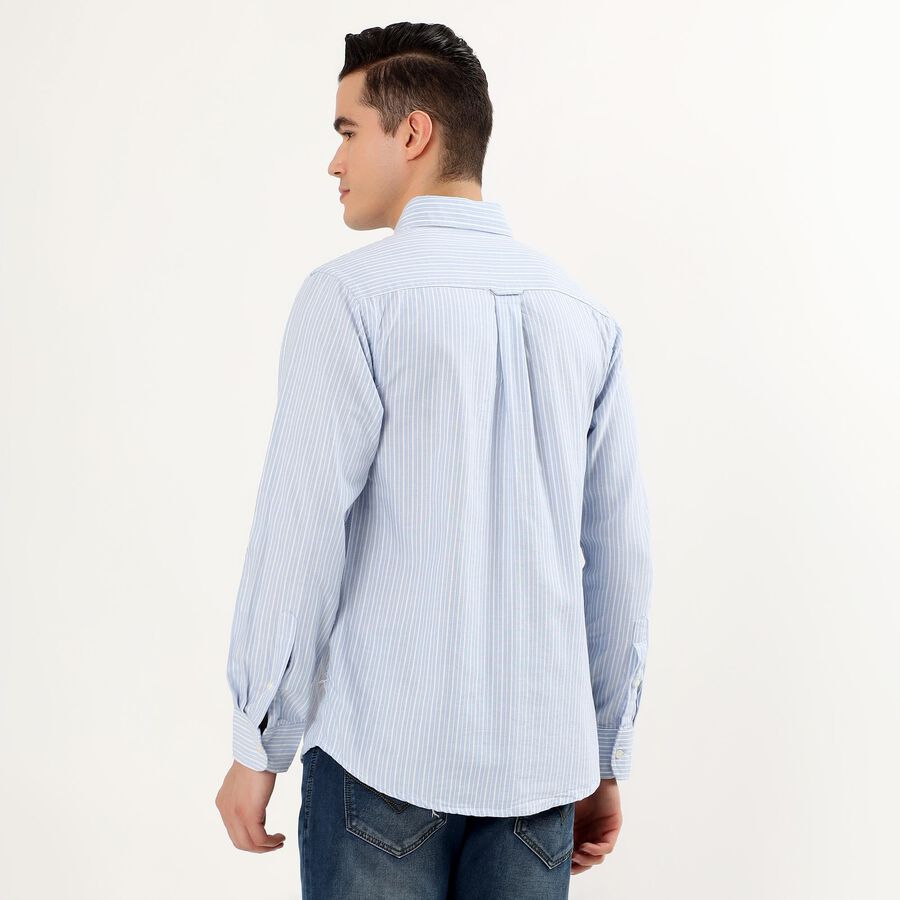 Men's Light Blue Cotton Button Down Casual Shirt, हल्का नीला, large