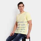 Printed Round Neck T-Shirt, Yellow, small image number null
