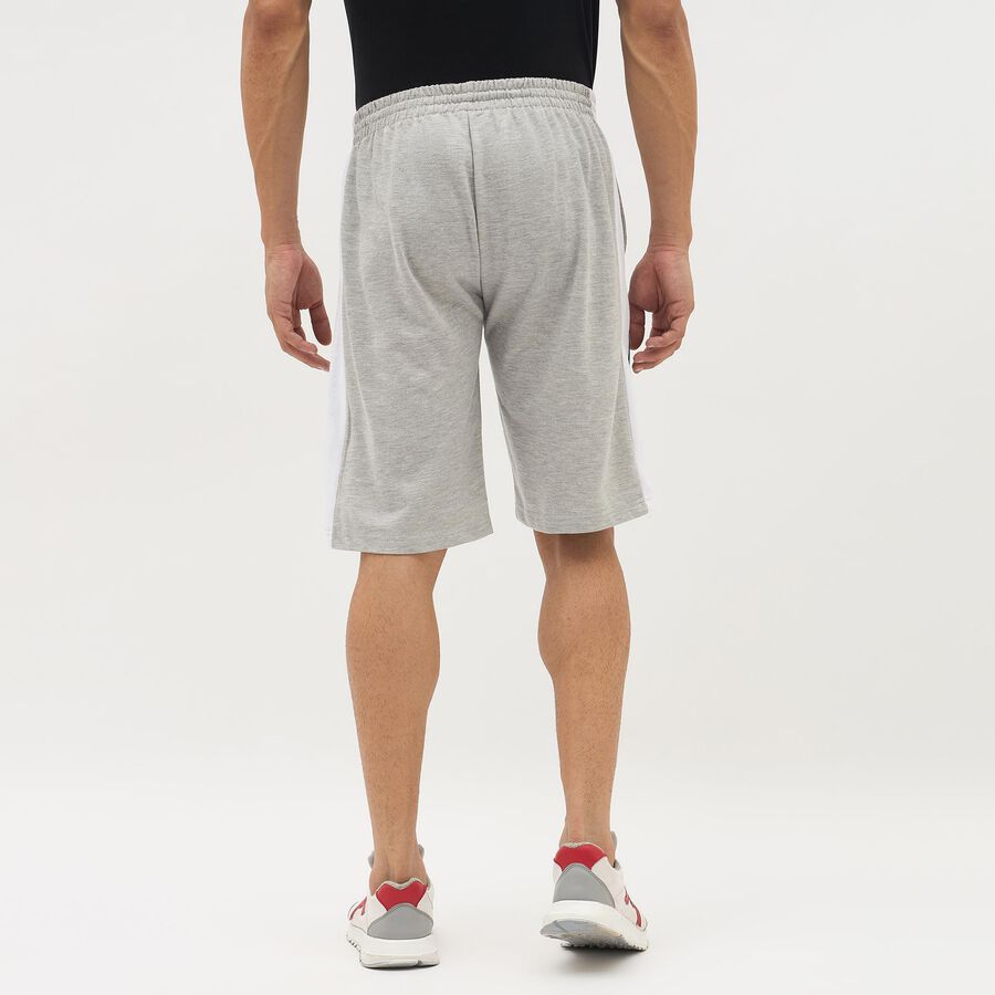 Men's Light Heather Grey Regular Fit Solid Jamaican Shorts, मिश्रित हल्का ग्रे, large image number null