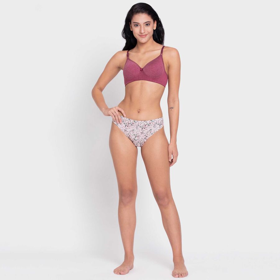 Printed Cotton Panty, Pink, large image number null