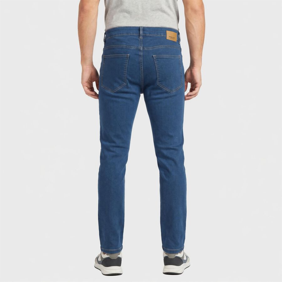 Men's Blue Slim Fit Washed Jeans, मध्यम नीला, large