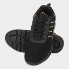Men's Jet Black Lace-Up Sports Shoes, काला, small