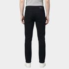 Men's Black Slim Fit Washed Jeans, काला, small